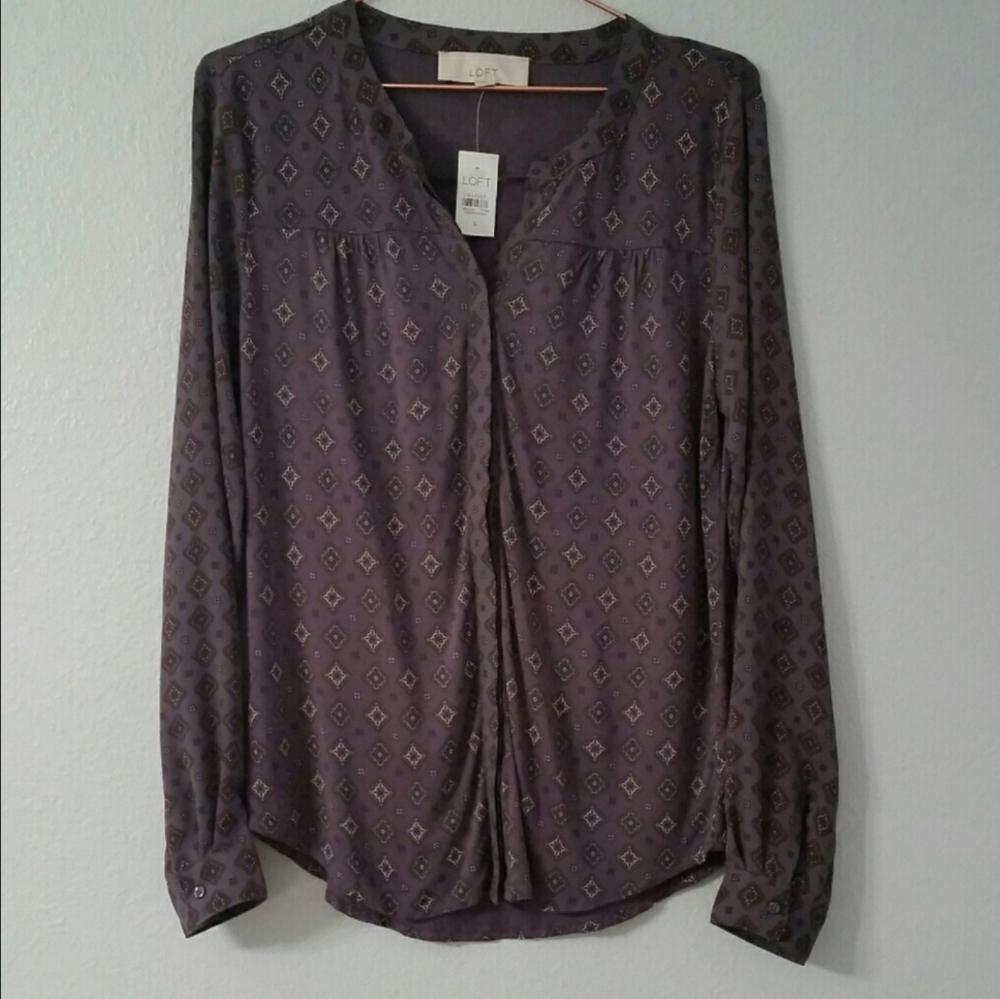 Ann Taylor Loft purple paisley top